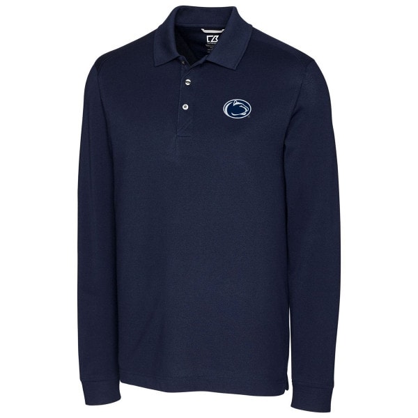 Cutter & Buck navy long sleeve polo with Penn State Athletic Logo